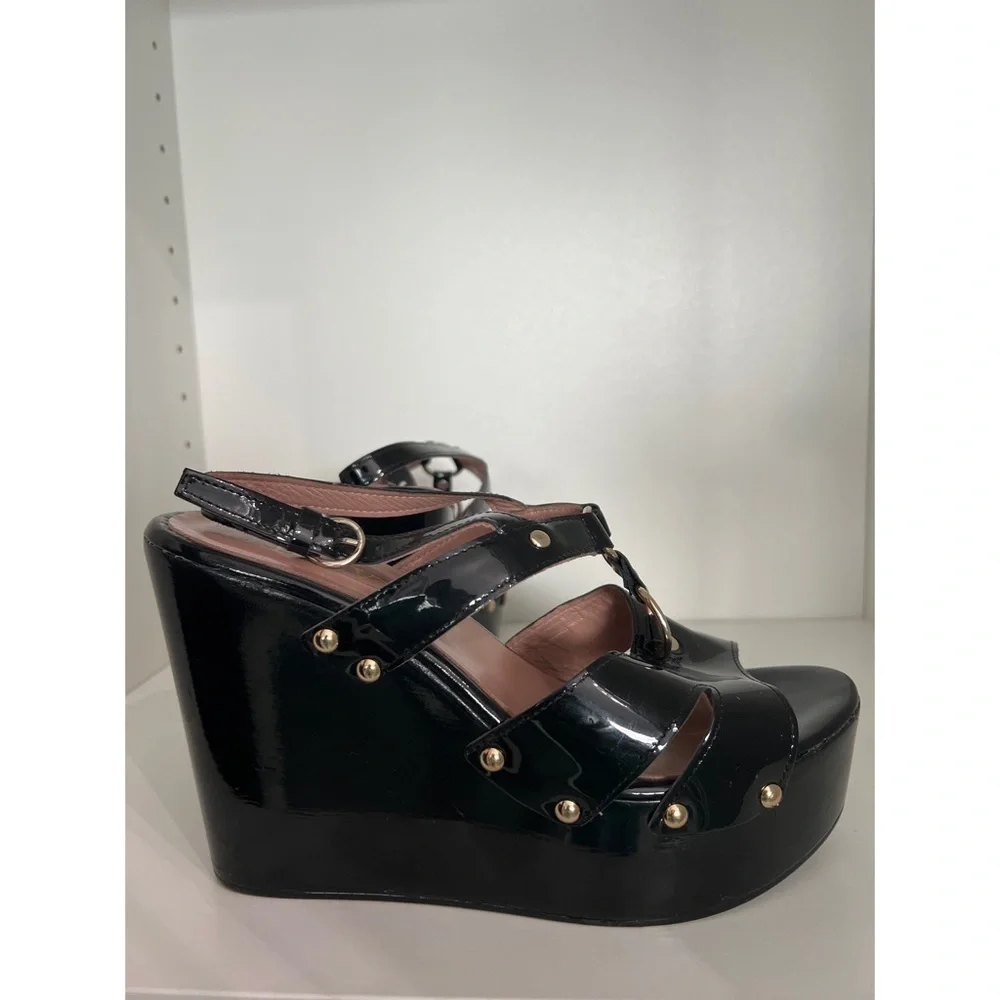 Red VALENTINO BLACK WEDGES - SIZE 10/40